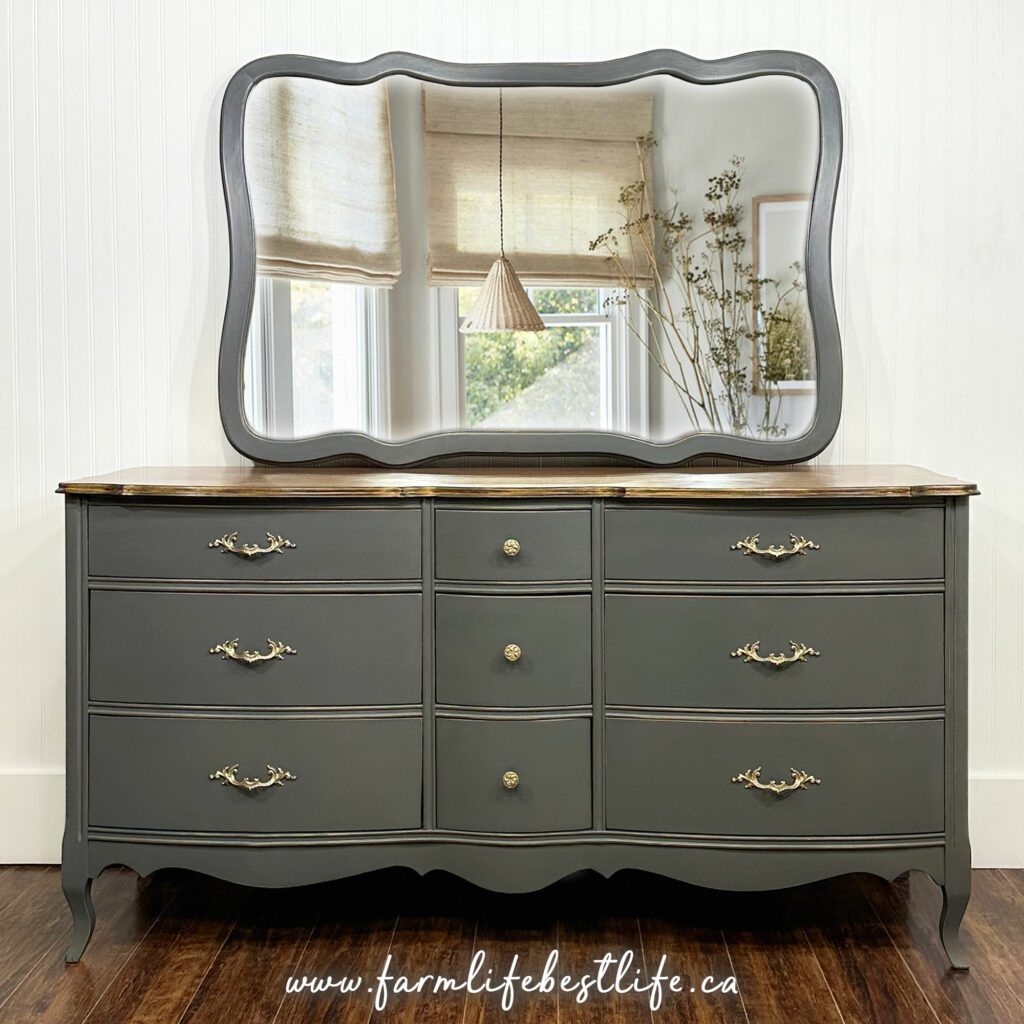 Charcoal Grey Painted French Provincial Dresser