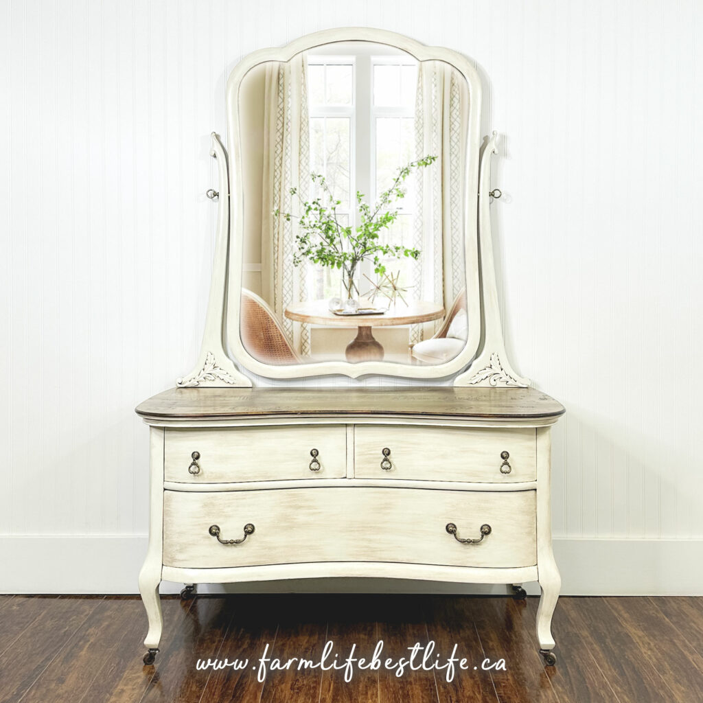 Farmhouse White Vintage Vanity Dresser